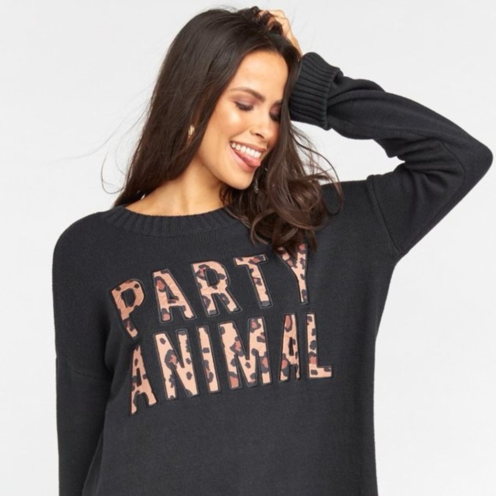 NWOT ShowMeYourMumu Graphic oversized Fireside sweater with animal print - XS